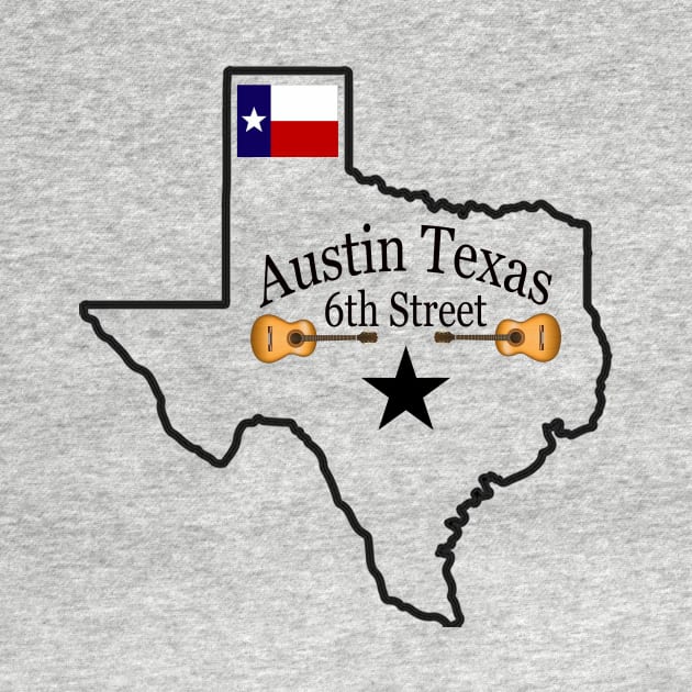 6th Street Austin Texas T-Shirt by Cult Classics